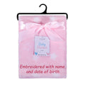 PERSONALISED BABY BLANKET EMBROIDERED STARS PINK BLANKET