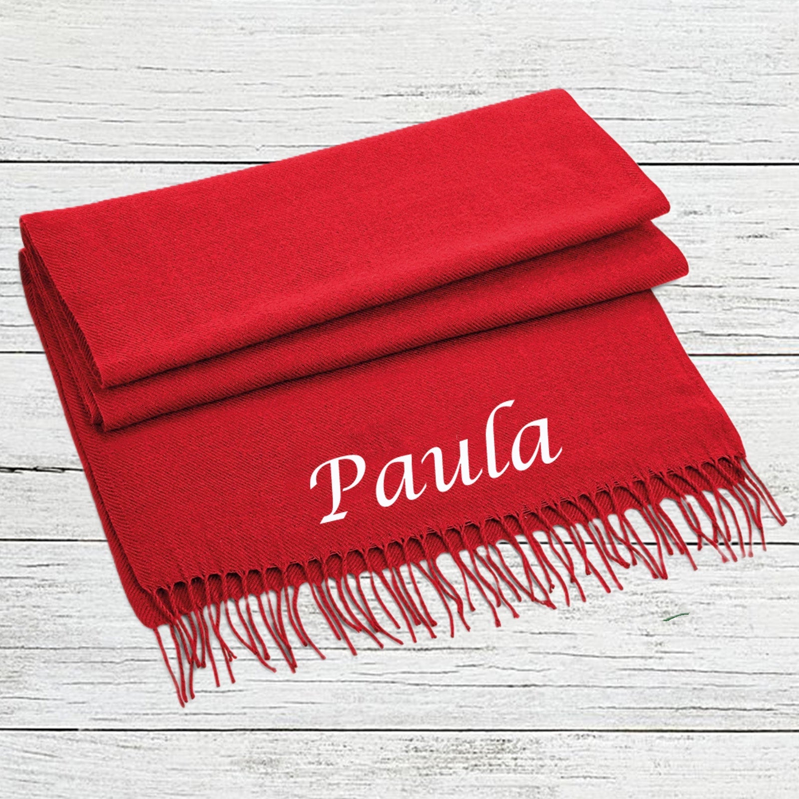 Luxury Personalised Scarf – Custom Embroidered with Name/Initials - Perfect Gift