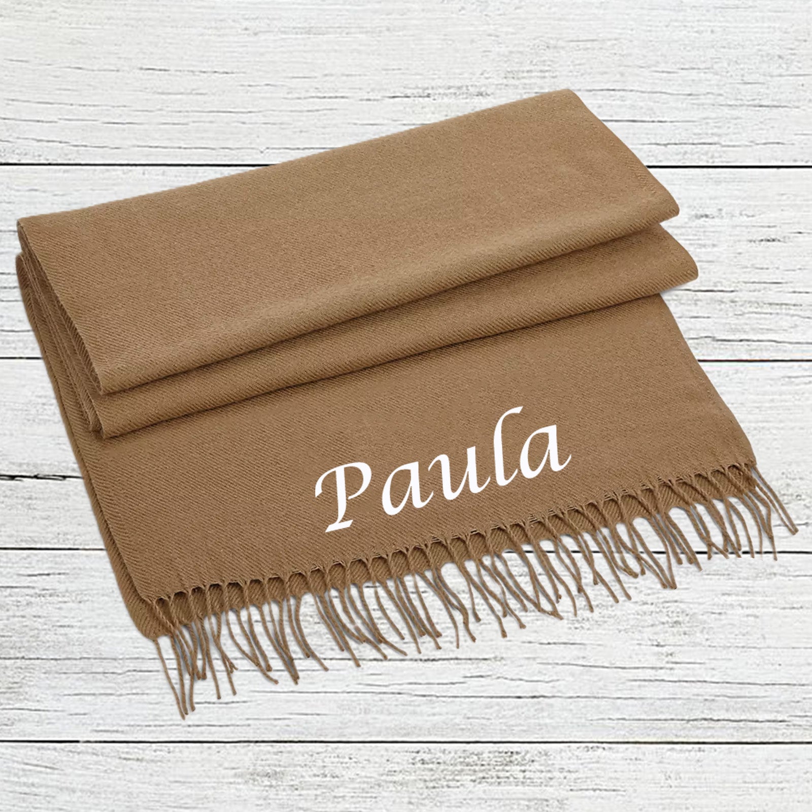 Luxury Personalised Scarf – Custom Embroidered with Name/Initials - Perfect Gift