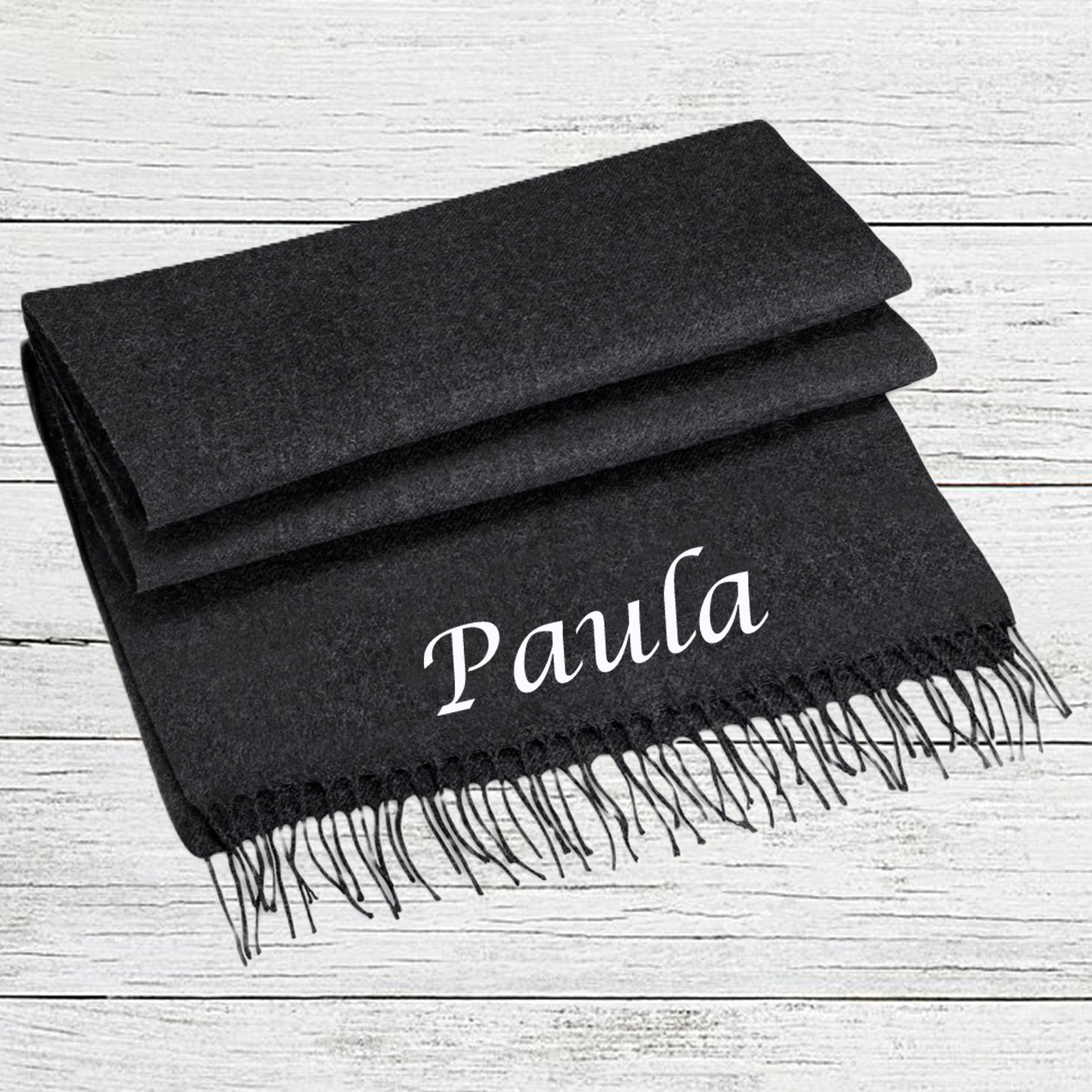 Luxury Personalised Scarf – Custom Embroidered with Name/Initials - Perfect Gift