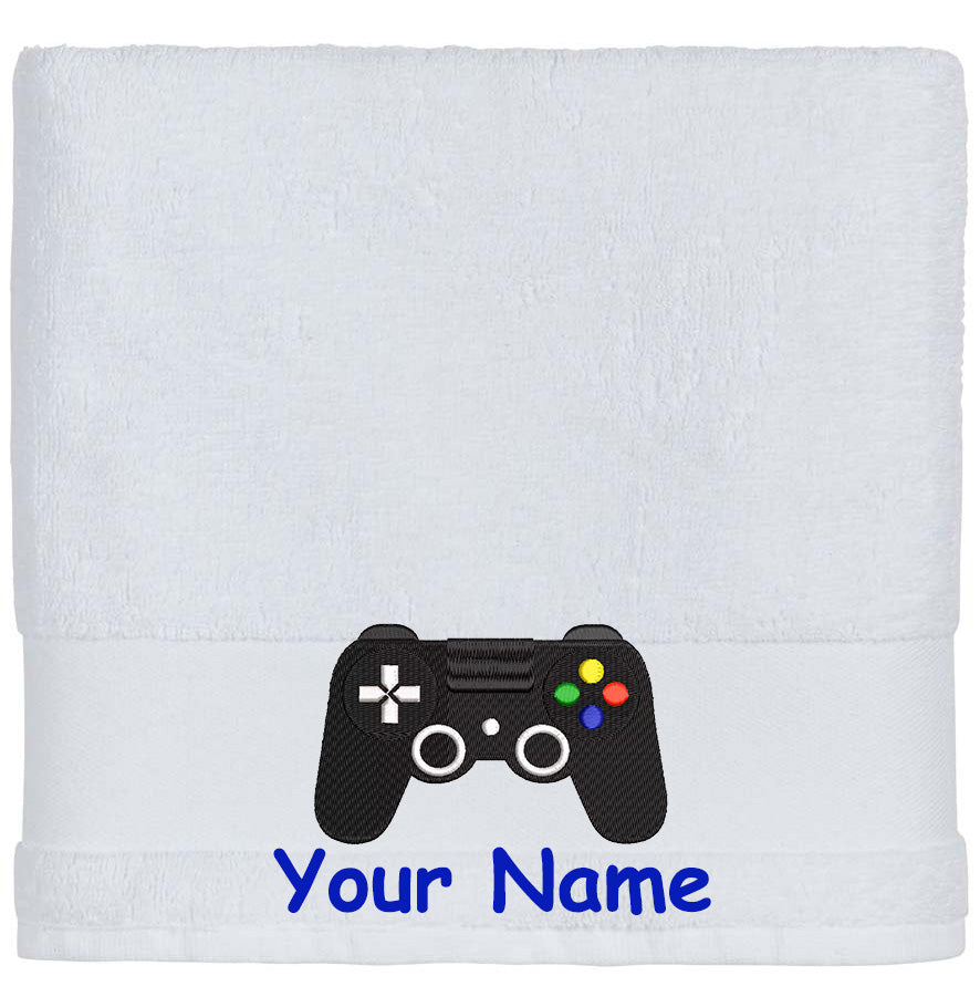 Personalised Embroidered Gaming Bath Towel  Name/text