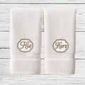 Embroidered His & Hers Bath Towel Set Wedding Gift Choice Of Colours