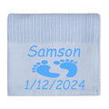 Personalised Embroidered Baby FEET  Blanket for Boys FEET DESIGN