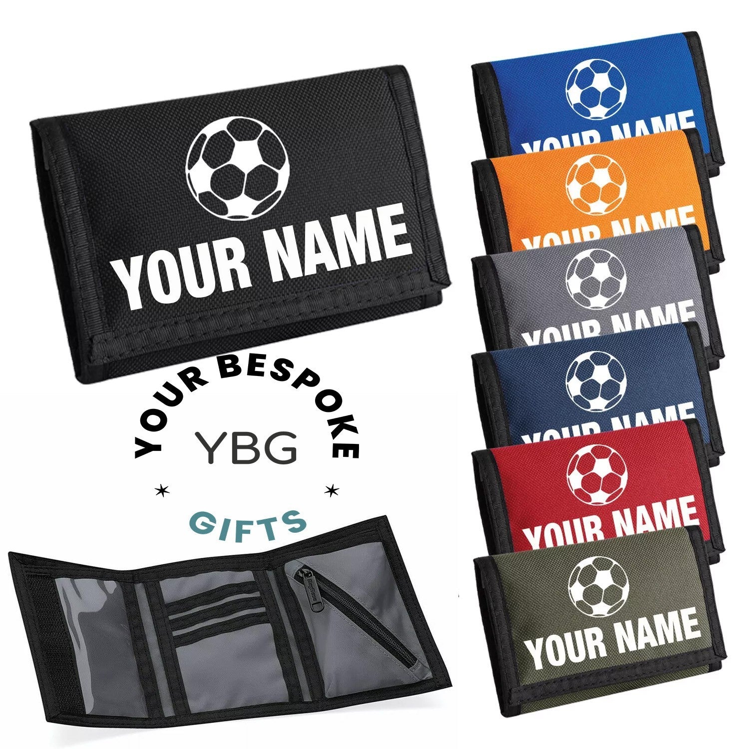 Mens Childs Wallet Personalised Football Wallet Mens Boys Girls Wallet Purse