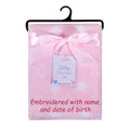 PERSONALISED BABY BLANKET EMBROIDERED STARS PINK  BLANKET