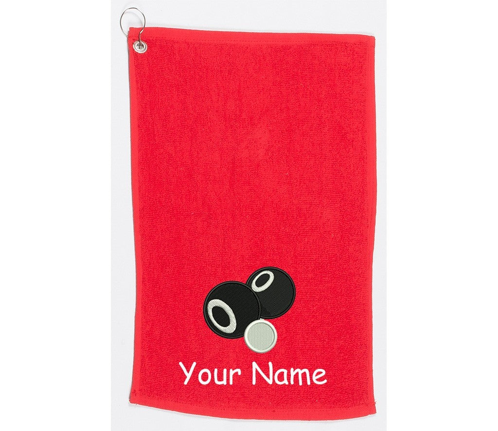 Personalised embroidered Lawn bowls Towel Bowling Towel Gift