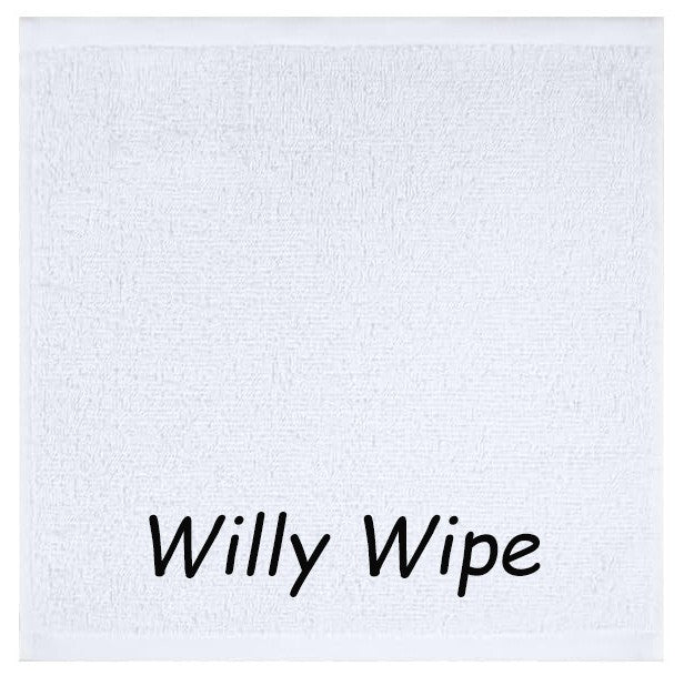 Adults RUDE Willy Wipe Cloth Secret Santa Gift Choice of 6 Colours