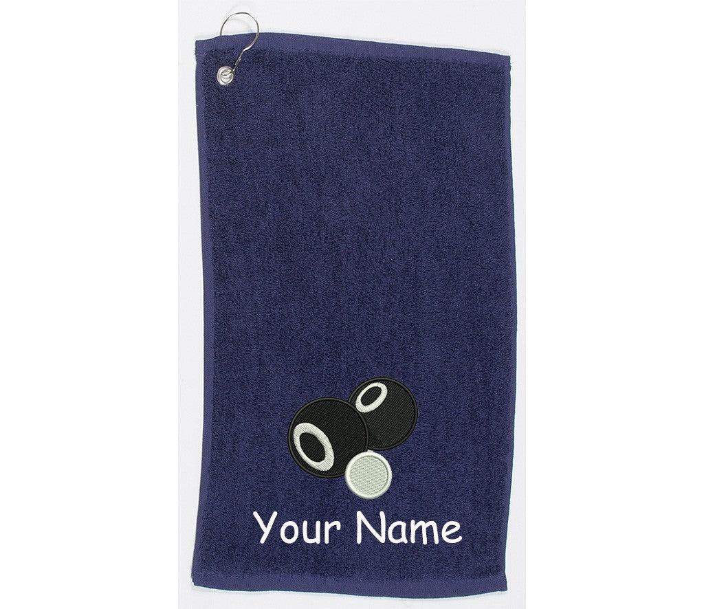 Personalised embroidered Lawn bowls Towel Bowling Towel Gift