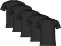 5 PACK  BLACK MEN'S FRUIT OF THE LOOM PLAIN 100% COTTON BLANK T SHIRT