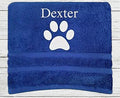 Personalised Pet Dog Towel Bath Towel Name Paw Print Bath Towel Any Name