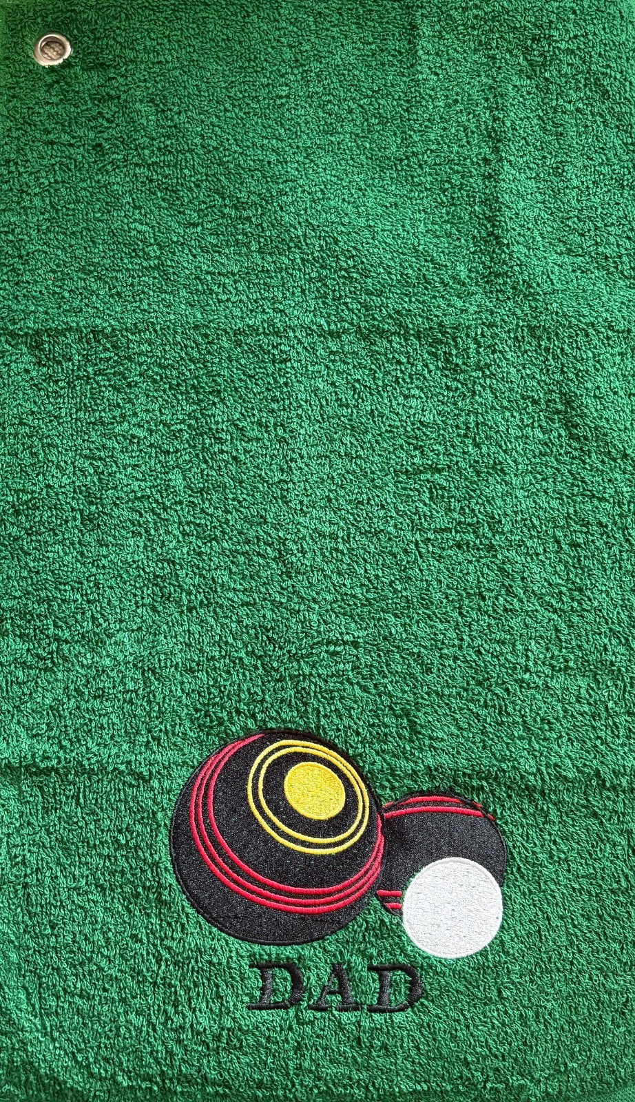 Personalised embroidered Lawn bowls / Bowling Towel Gift