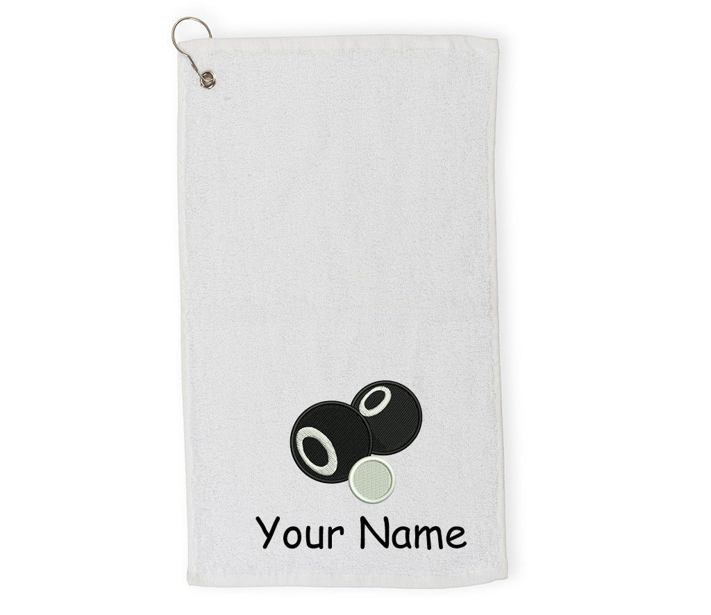 Personalised embroidered Lawn bowls Towel Bowling Towel Gift