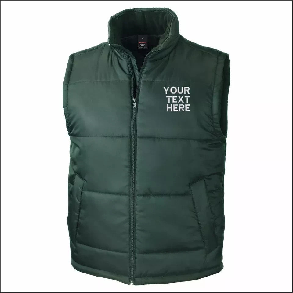 Personalised Result Core Bodywarmer Text Embroidered Casual Men Workwear Gilet