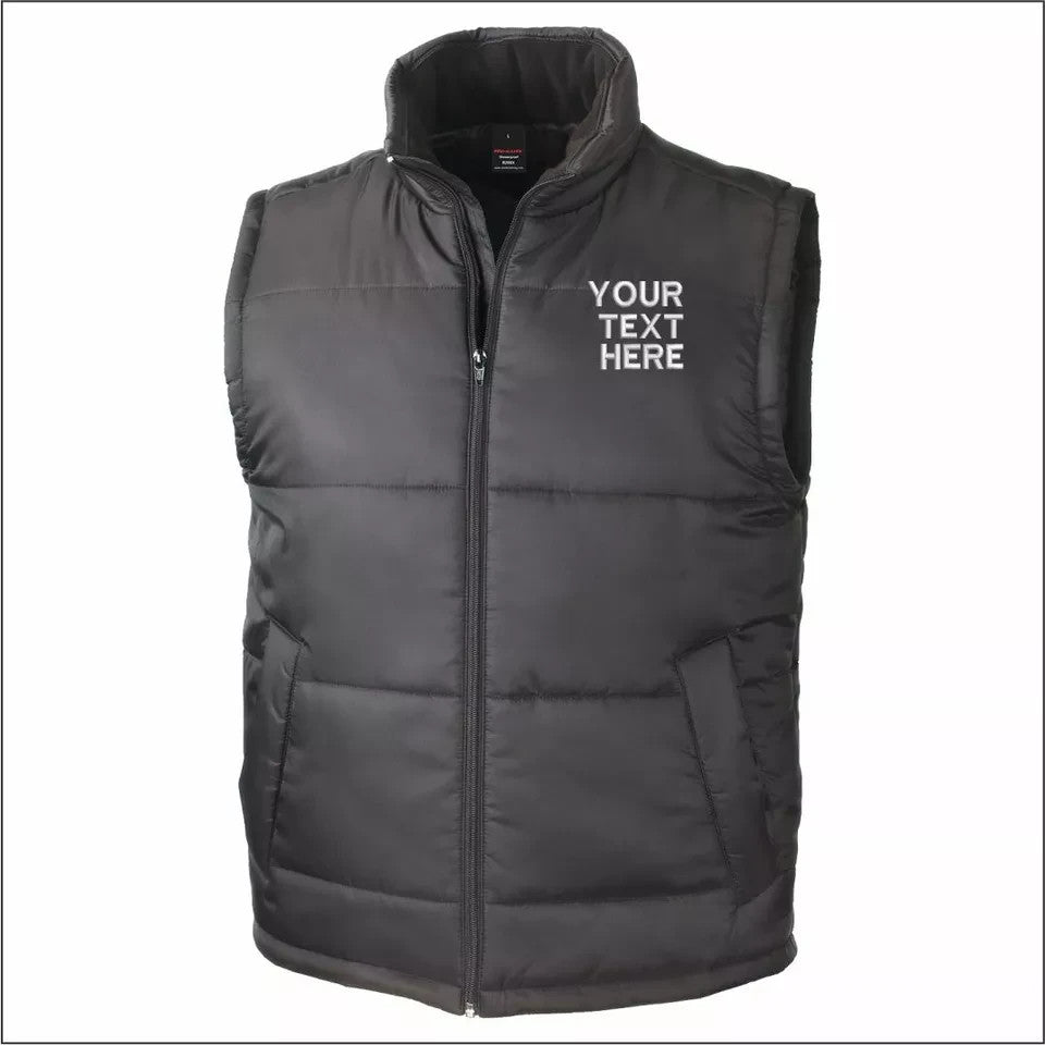 Personalised Result Core Bodywarmer Text Embroidered Casual Men Workwear Gilet