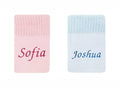 Baby Personalised Cellular Cotton Blanket Embroidered Name Pink Blue