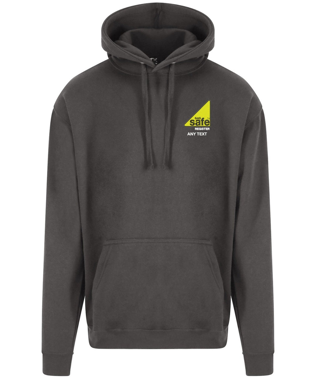 Personalised Embroidered Gas Safe Register Logo Hoodie Plumber Gas Fitter Trade