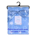 PERSONALISED BABY BLANKET EMBROIDERED STARS BLUE  BLANKET