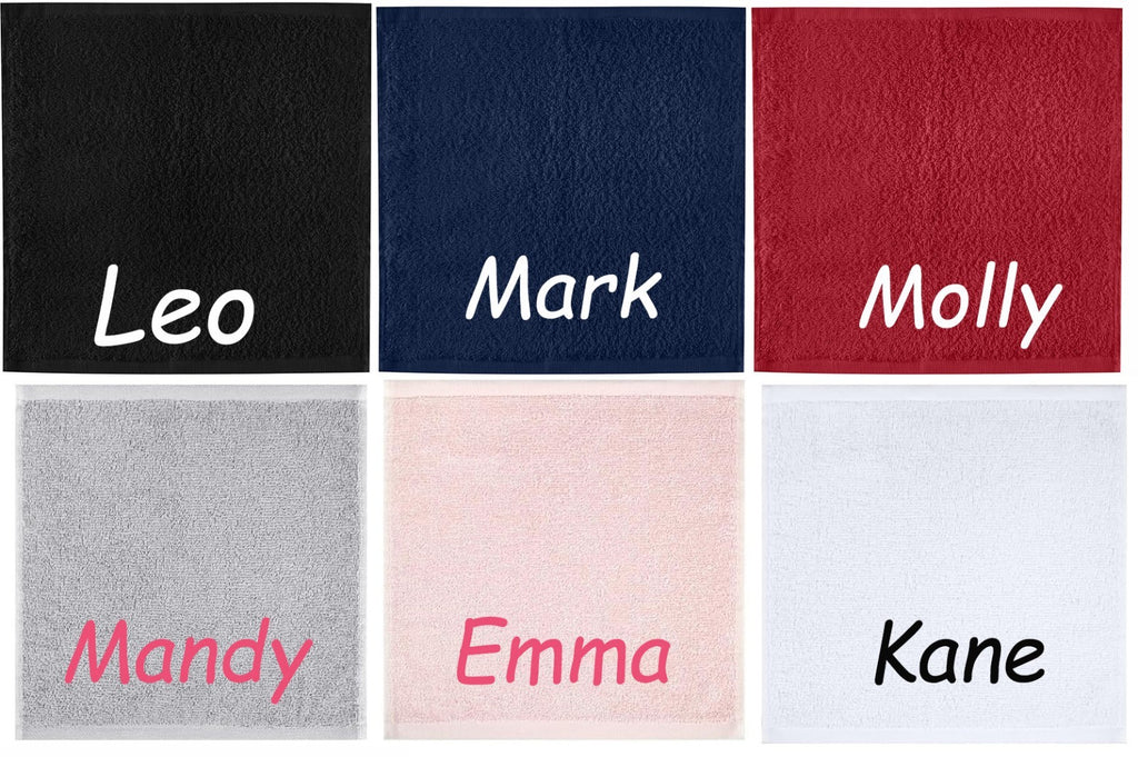 Personalised embroidered  Face Cloth/Flannel 6 colours available