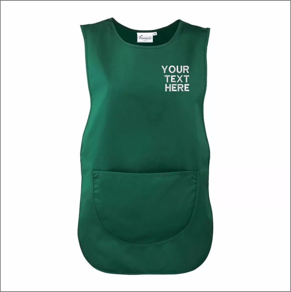Personalised Custom Embroidered Ladies Pocket Tabard Workwear Bar Cleaning Apron