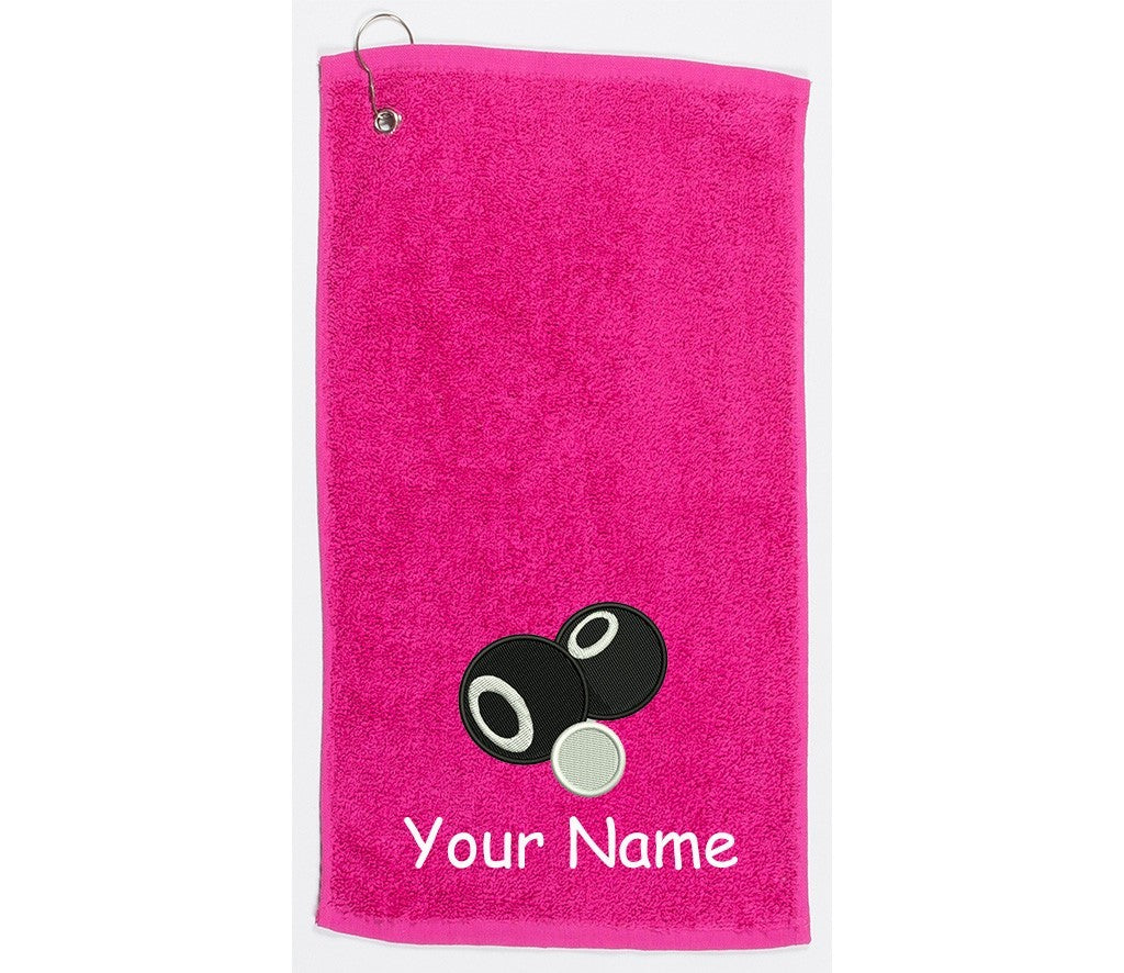 Personalised embroidered Lawn bowls Towel Bowling Towel Gift