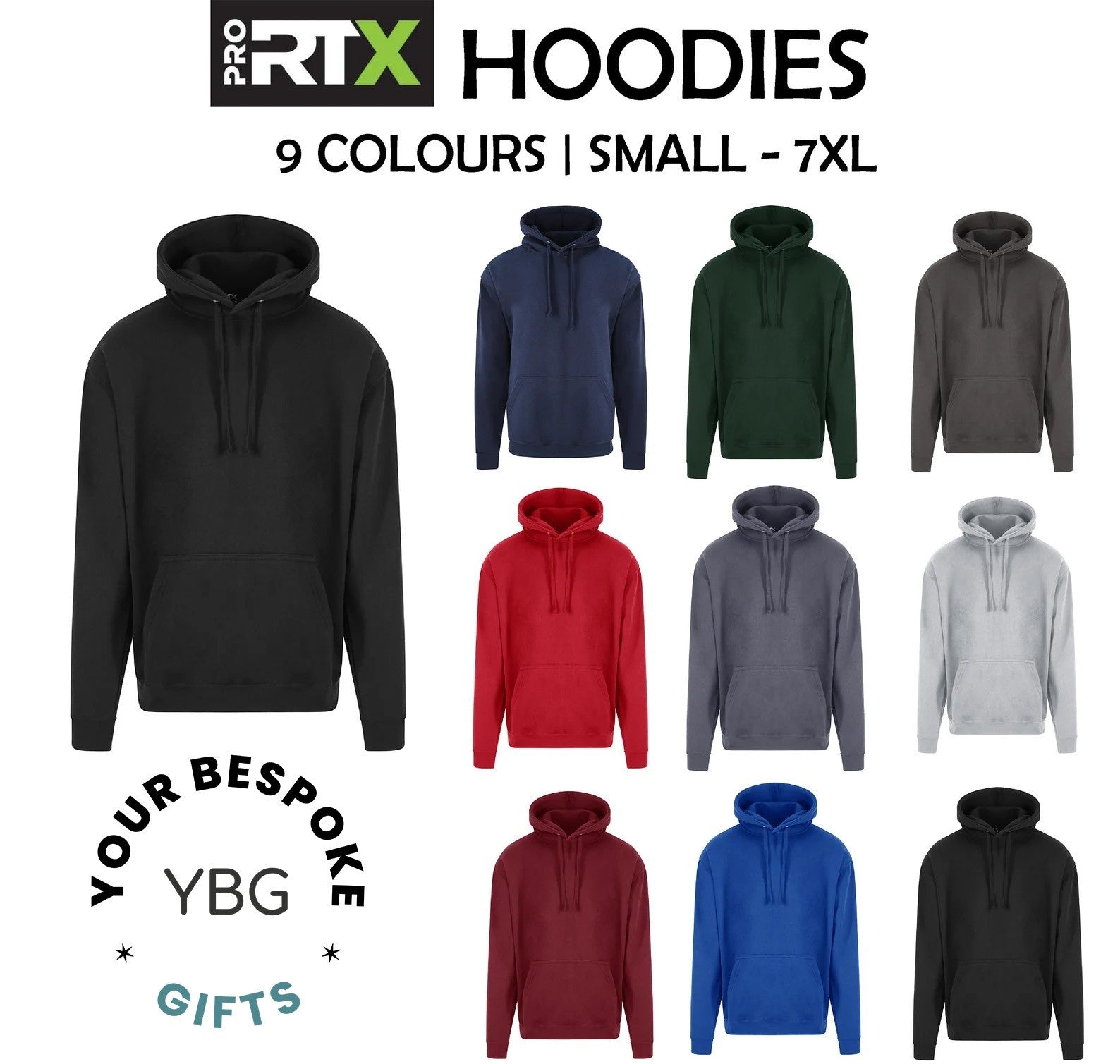 Personalised Custom Embroidered Unisex Deluxe Hooded Sweatshirt Hoodie Workwear