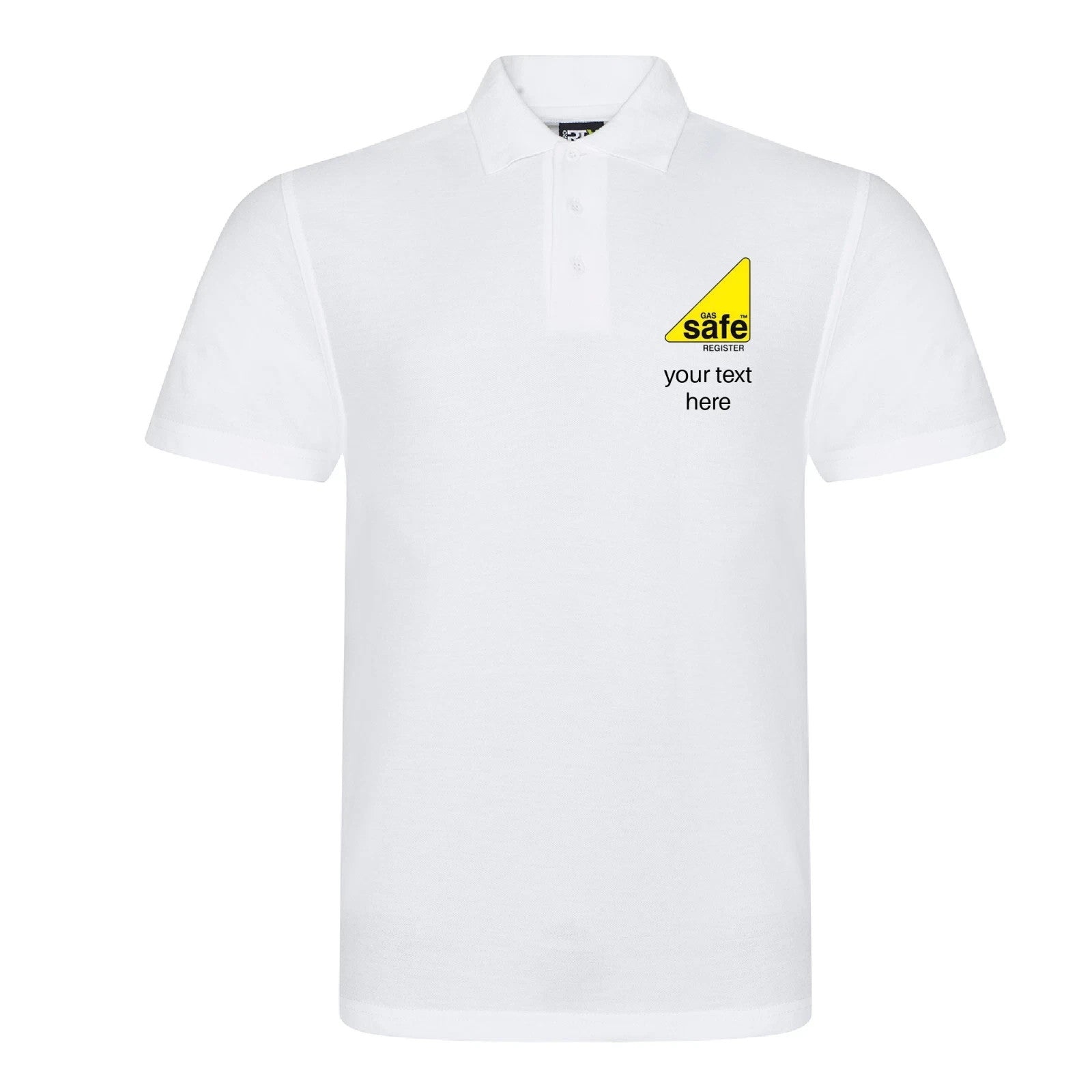 Gas Safe Plumber embroidered personalised Polo shirt with company name or text