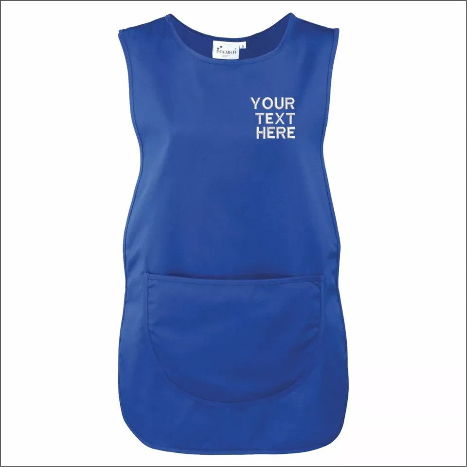 Personalised Custom Embroidered Ladies Pocket Tabard Workwear Bar Cleaning Apron