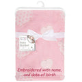 PERSONALISED BABY BLANKET EMBROIDERED PINK HEARTS BLANKET