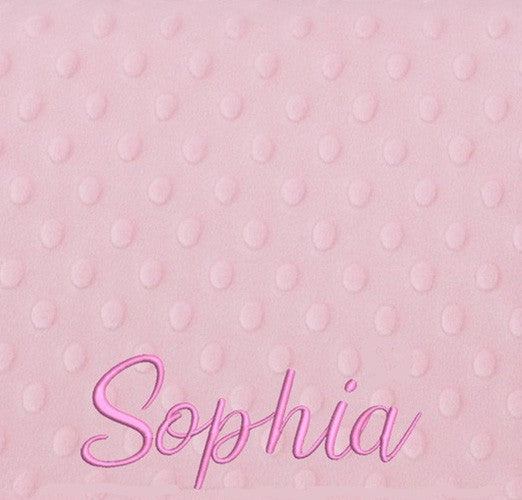 PERSONALISED BABY BLANKET EMBROIDERED SOFT DIMPLE BLANKET PINK