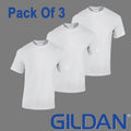 3 PACK Gildan Mens T-Shirt Heavy Cotton Plain Short Sleeve Tee Top White T-Shirt
