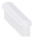 10 PACK  WHITE MEN'S FRUIT OF THE LOOM PLAIN 100% COTTON BLANK T SHIRT