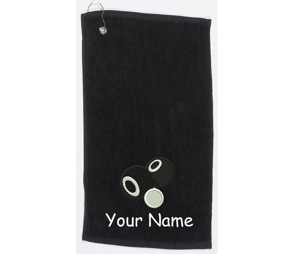 Personalised embroidered Lawn bowls Towel Bowling Towel Gift