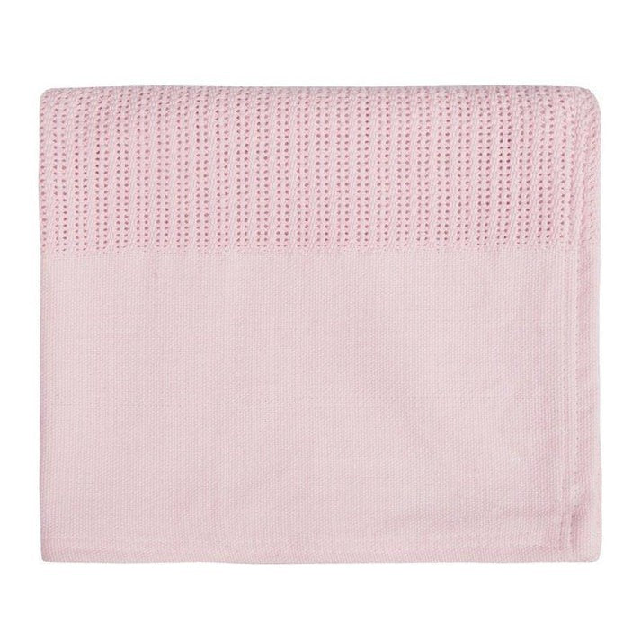 Baby Personalised Cellular Cotton Blanket Embroidered Name Pink Blue