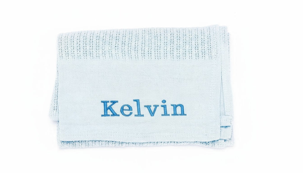 Personalised Baby Girl Boy Unisex Blanket Embroidered Name  Pink Blue