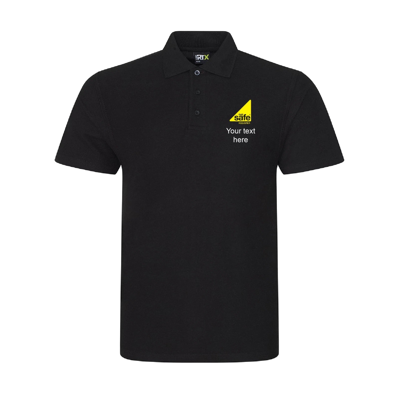 Gas Safe Plumber embroidered personalised Polo shirt with company name or text