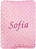 PERSONALISED BABY BLANKET EMBROIDERED SOFT DIMPLE BLANKET PINK