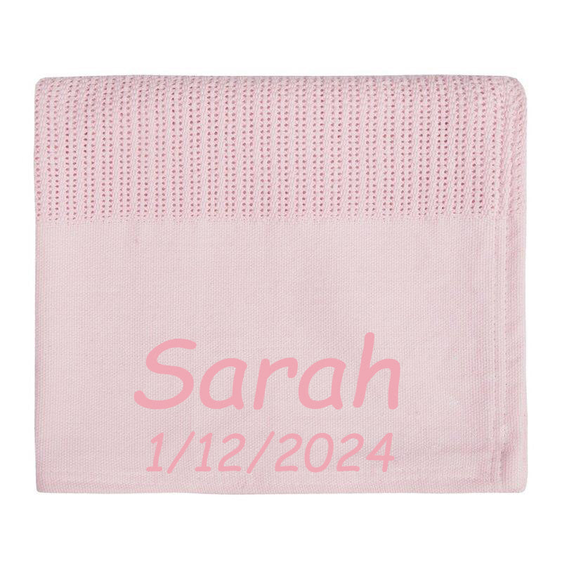 Personalised Embroidered Baby Blanket for Girls