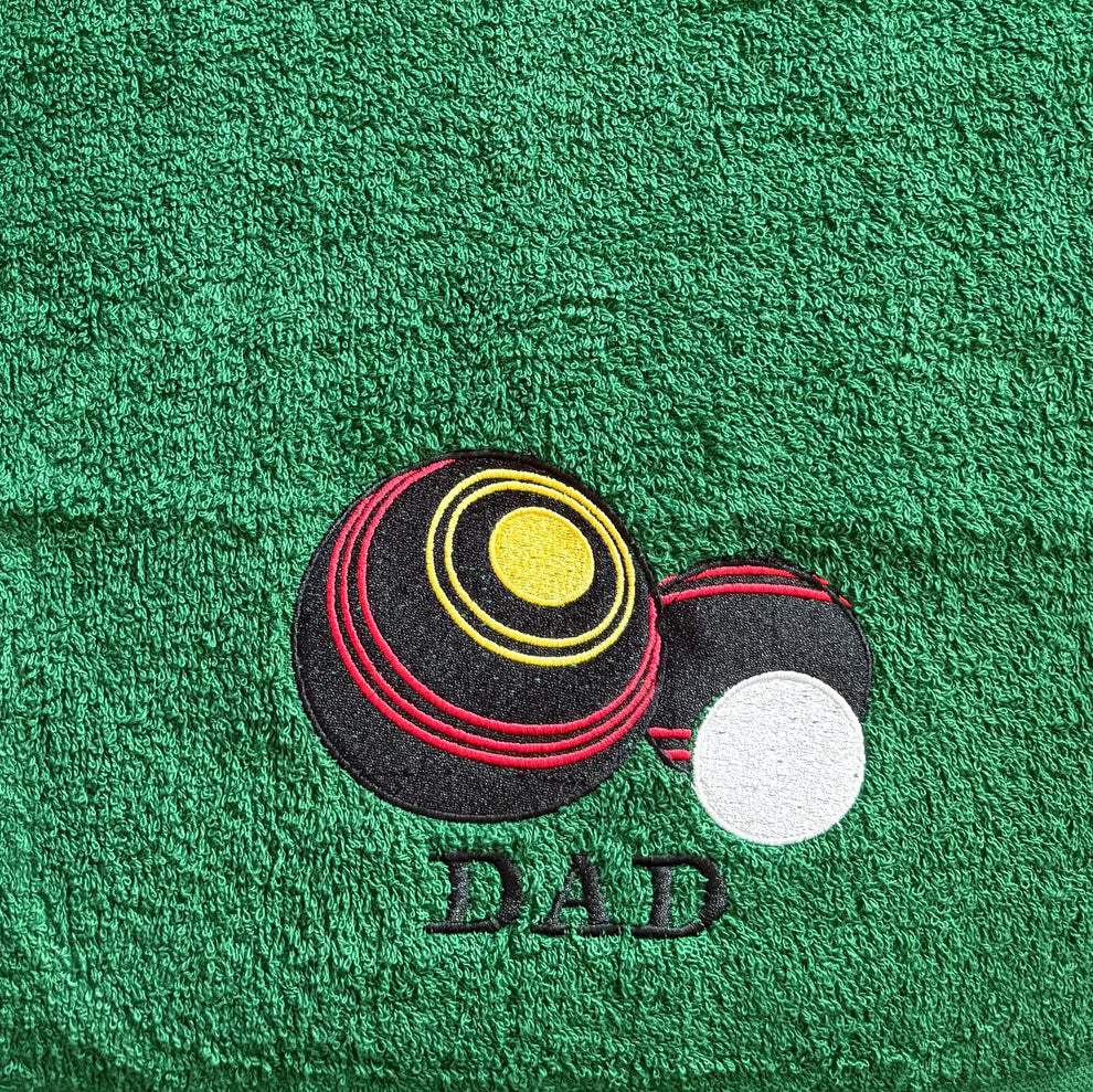 Personalised embroidered Lawn bowls / Bowling Towel Gift