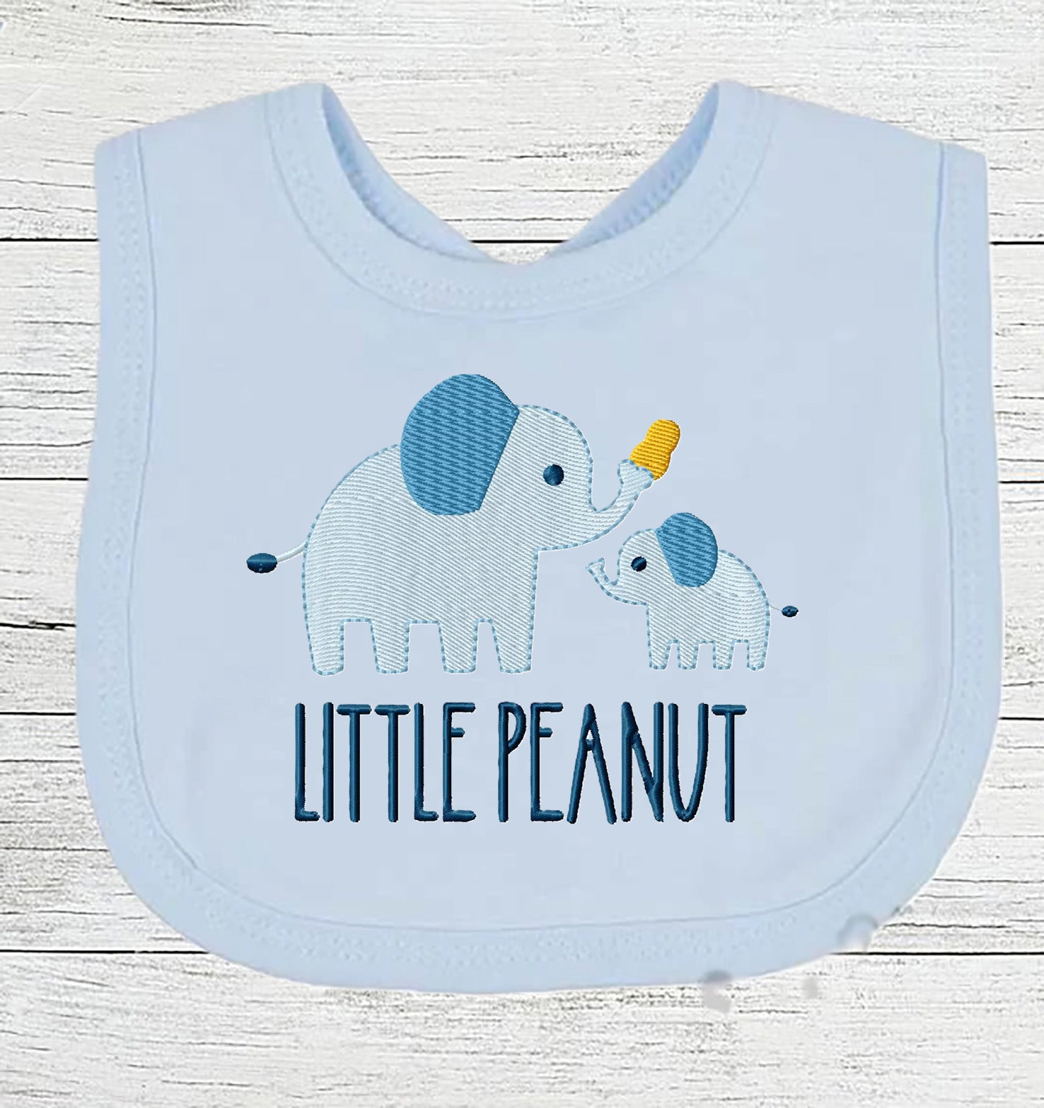 Funny Baby Bib "LITTLE PEANUT" Boy Girl Gift EMBROIDERED BABY BIB