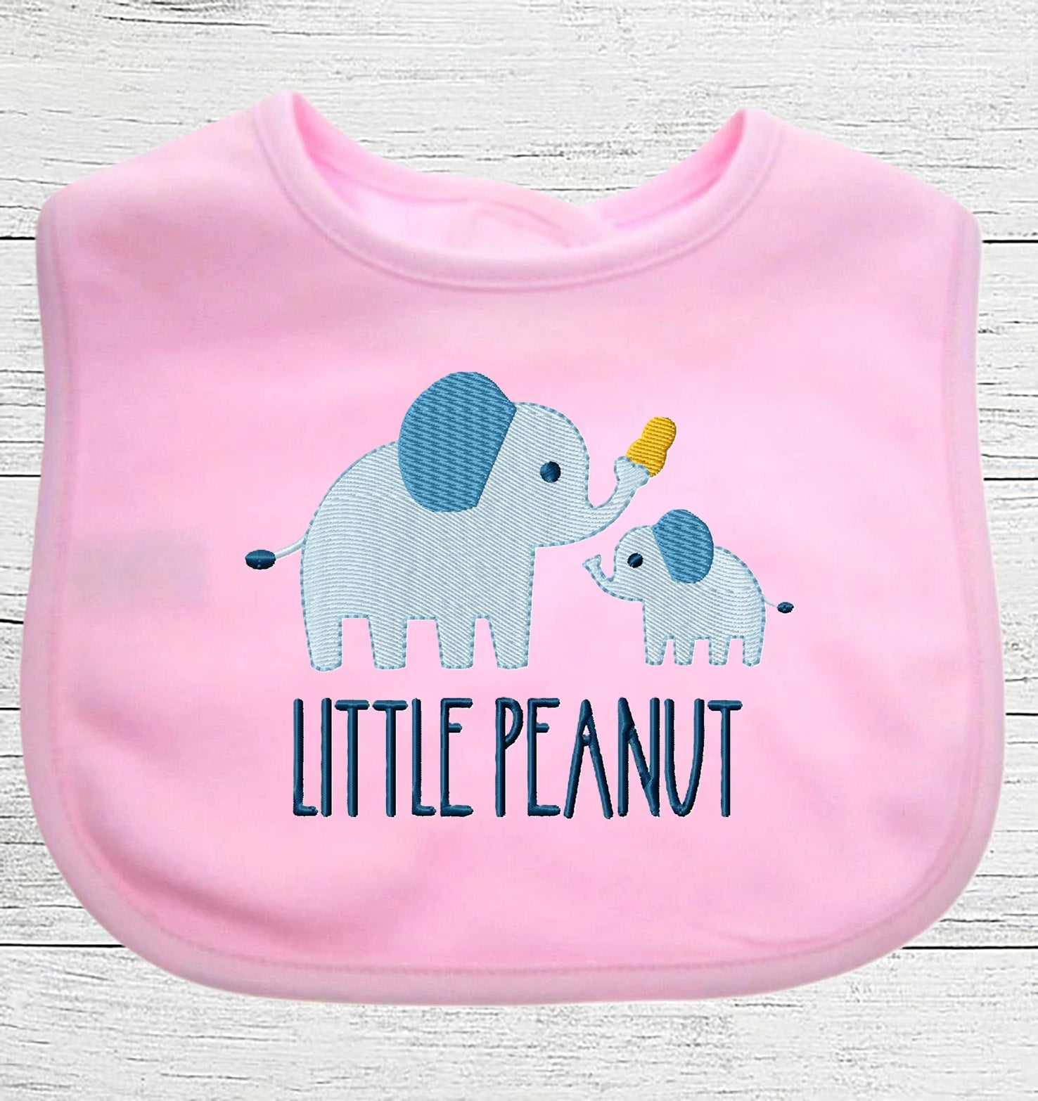 Funny Baby Bib "LITTLE PEANUT" Boy Girl Gift EMBROIDERED BABY BIB