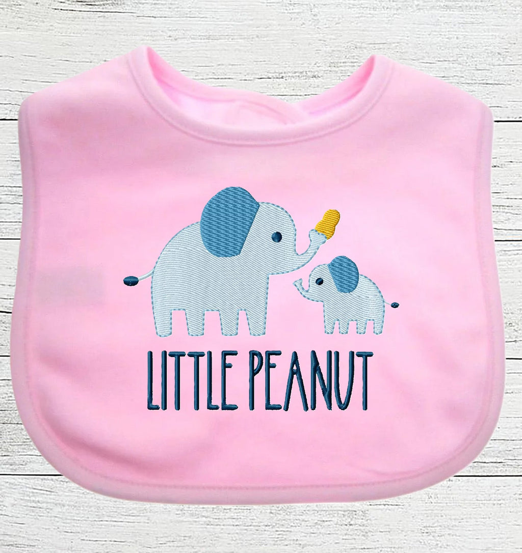 Funny Baby Bib "LITTLE PEANUT" Boy Girl Gift EMBROIDERED BABY BIB
