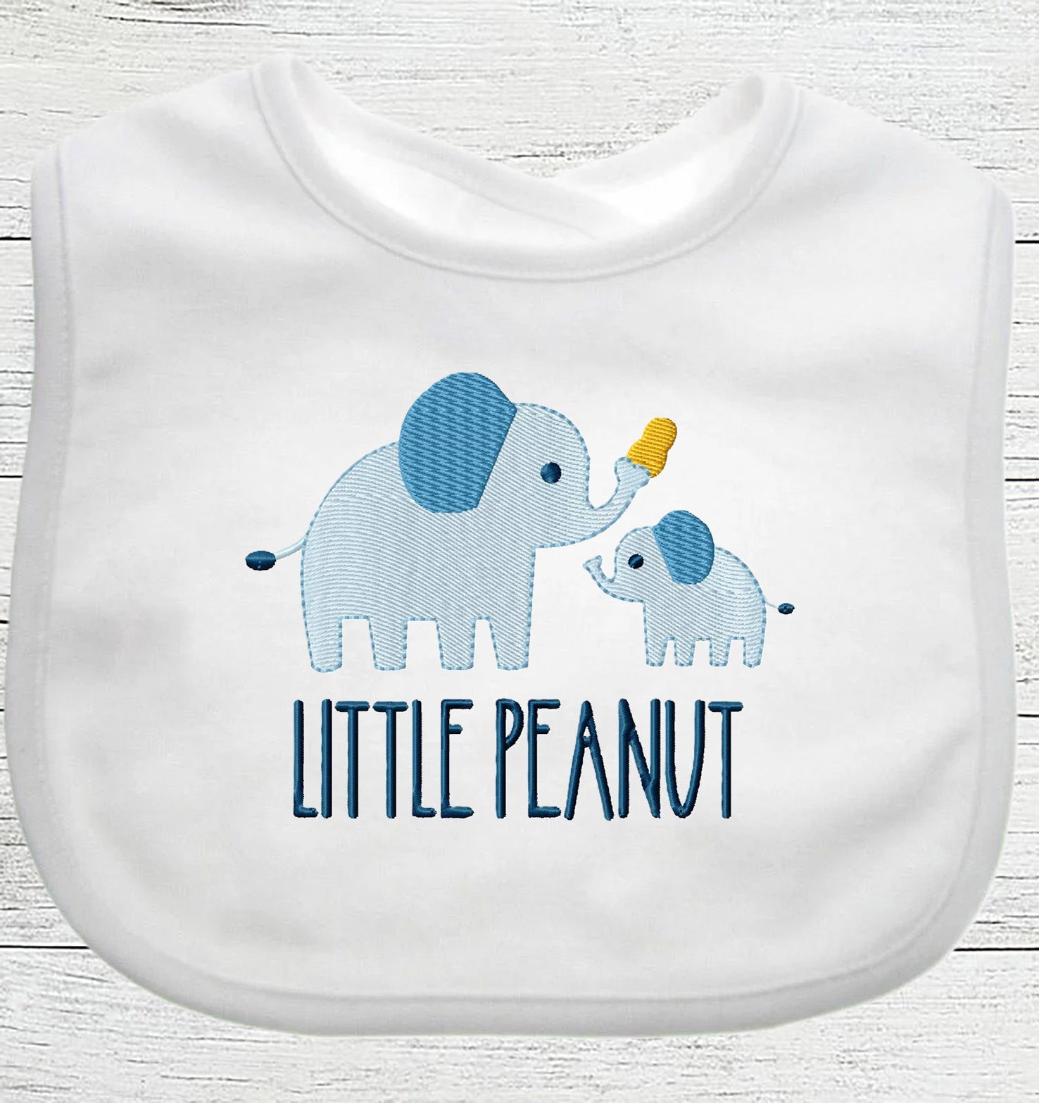 Funny Baby Bib "LITTLE PEANUT" Boy Girl Gift EMBROIDERED BABY BIB