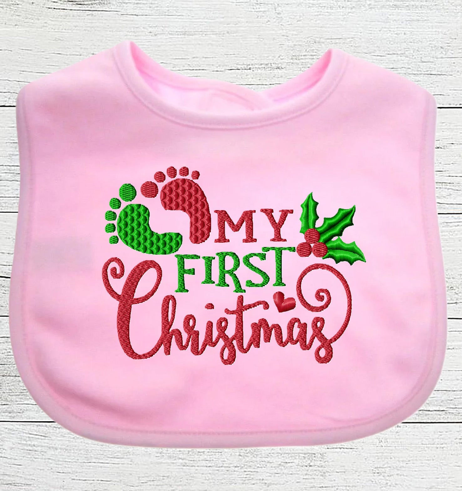 Baby Bib "My 1st Christmas" Boy Girl Gift EMBROIDERED BABY BIB