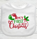 Baby Bib "My 1st Christmas" Boy Girl Gift EMBROIDERED BABY BIB
