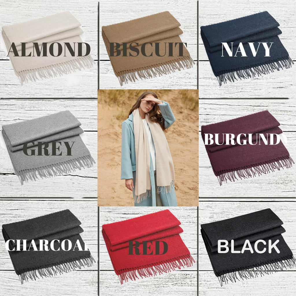 Luxury Personalised Scarf – Custom Embroidered with Name/Initials - Perfect Gift