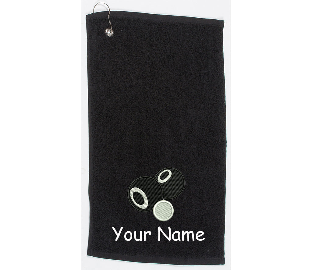 Personalised embroidered Lawn bowls / Bowling Towel