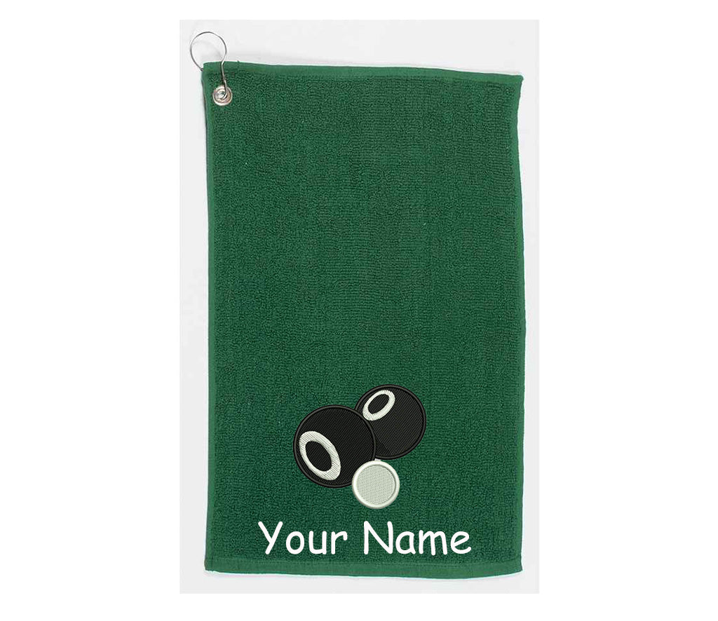 Personalised embroidered Lawn bowls / Bowling Towel