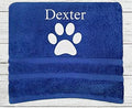 Personalised Pet Dog Towel Bath Towel Name Paw Print Bath Towel Any Name