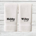 Personalised Hand Towels - His and Hers Towels Gift Set -  Embroidered on a Pair of Hand Towels